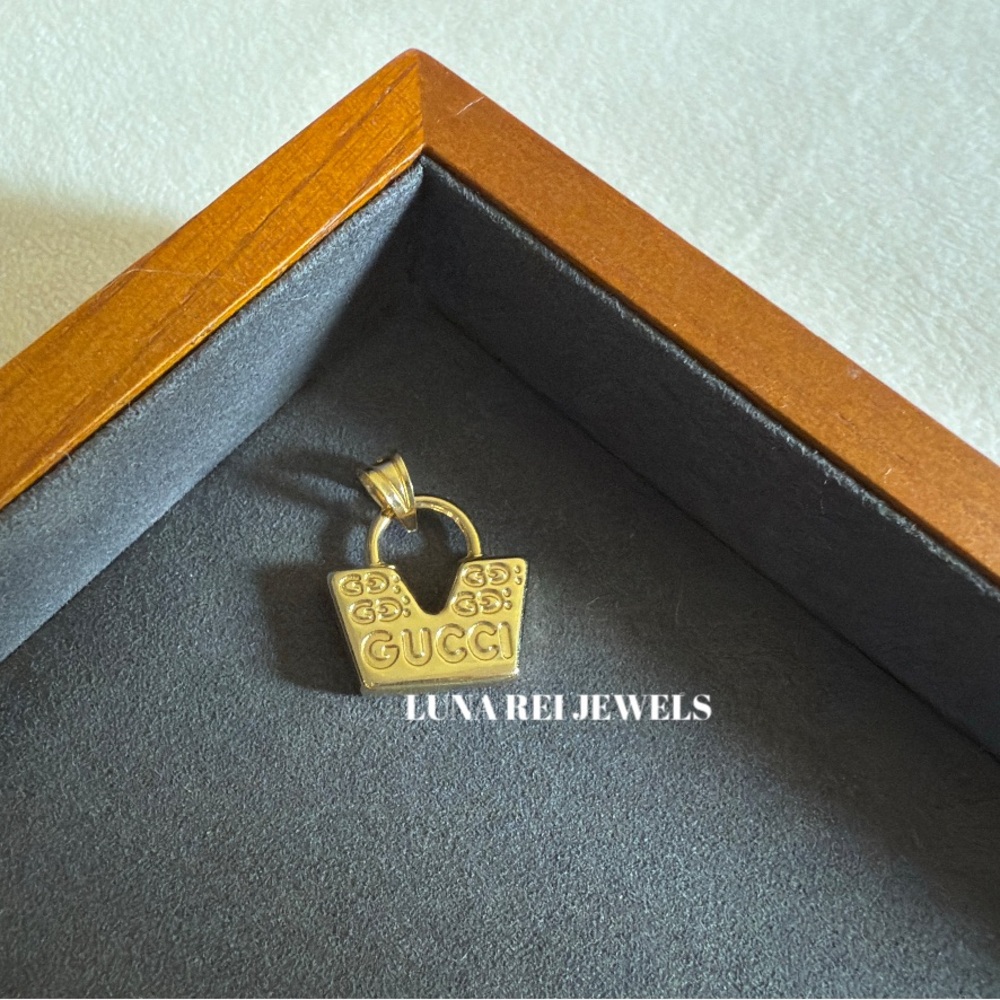 18K Pure Gold Handbag Pendant